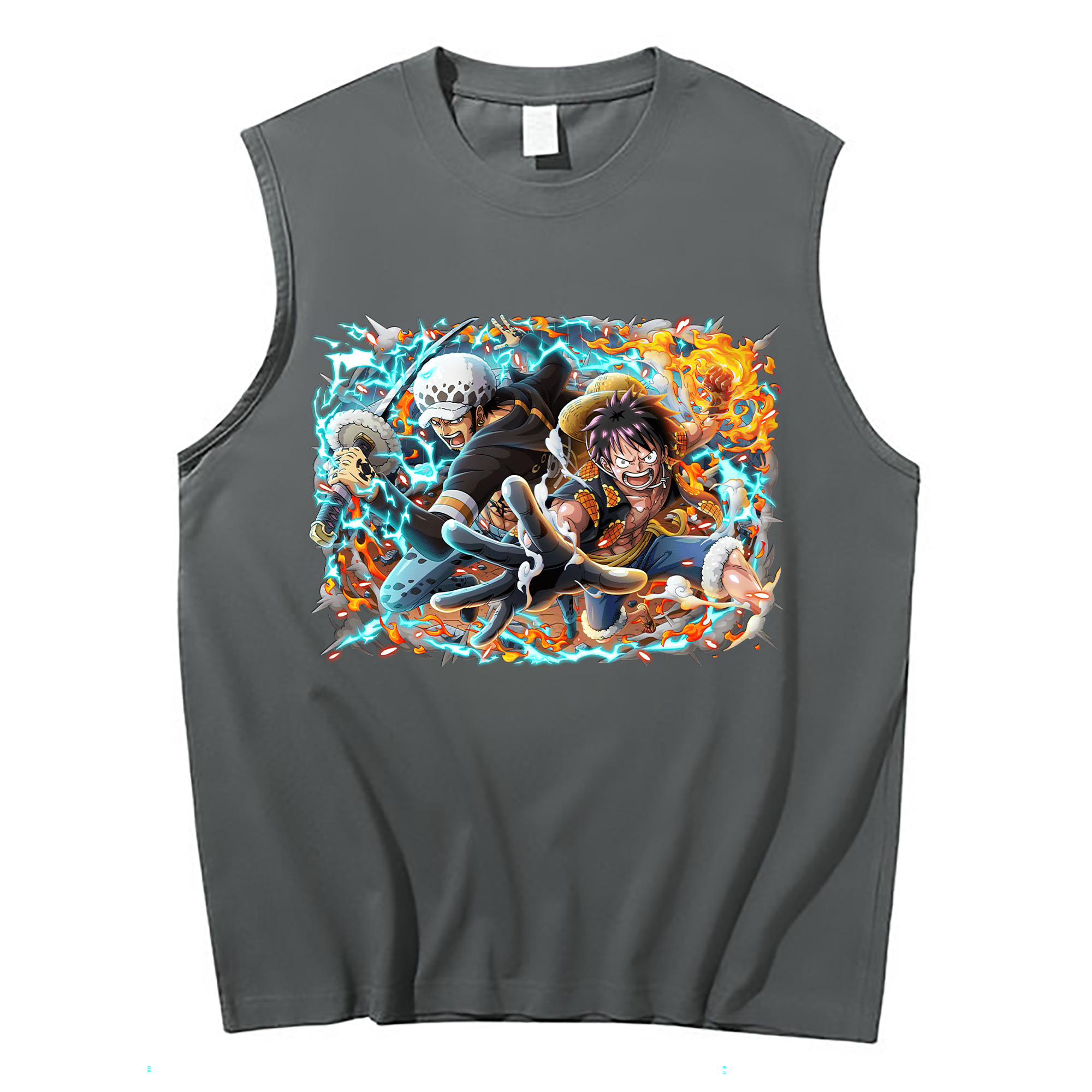 ワンピース モンキー・D・ルフィ ONE PIECE Monkey D. Luffy コットン100％タンクトップ（フロントプリント）